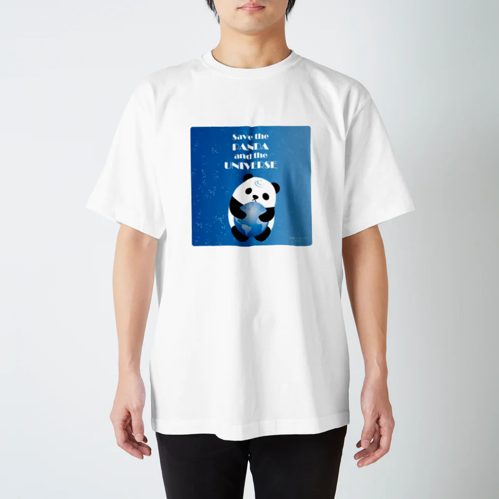 ZERO POINT 銀座のパンダと宇宙を守る blue スタンダードTシャツ