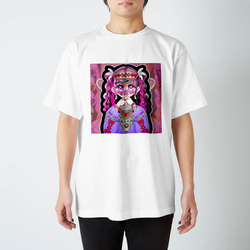 kanisukiのピンクのデコラちゃん スタンダードTシャツ