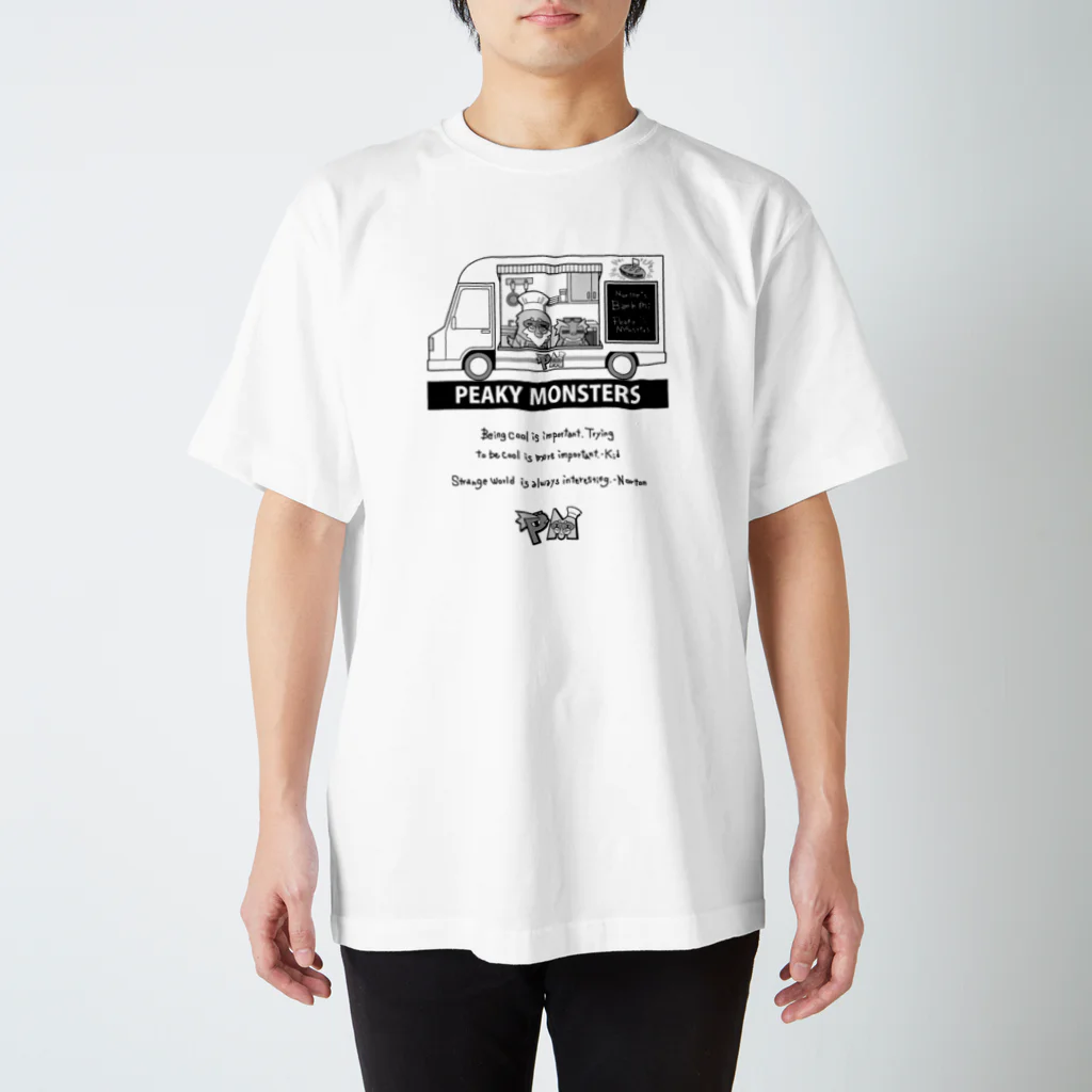 ピーキーモンスターズ【PeakyMonsters】ピキモングッズ公式ショップのピキモンカフェモノクロ(Tシャツ)キッチンカーシリーズ スタンダードTシャツ