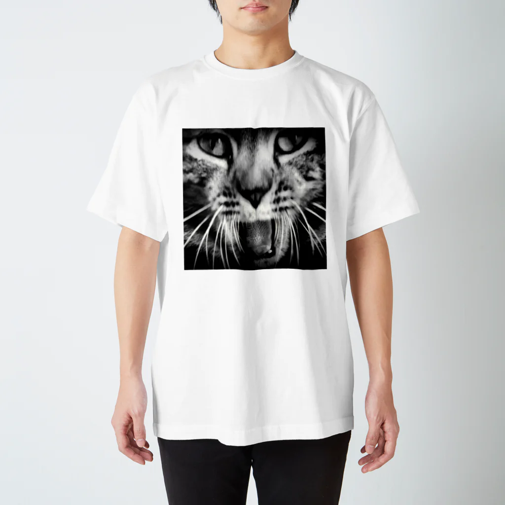 Tシャツ&雑貨の猫のポッキーくん(黒) Regular Fit T-Shirt