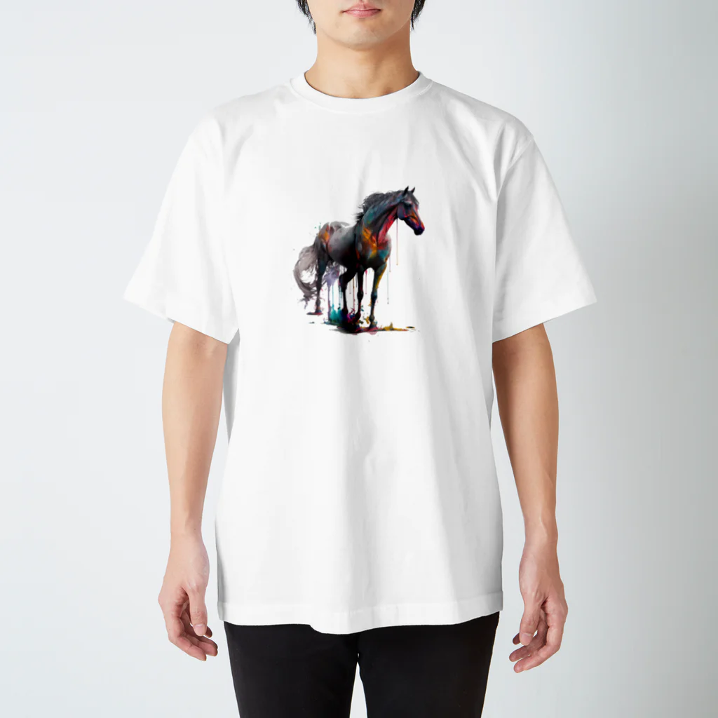 カラフルな動物図鑑のウマ スタンダードTシャツ