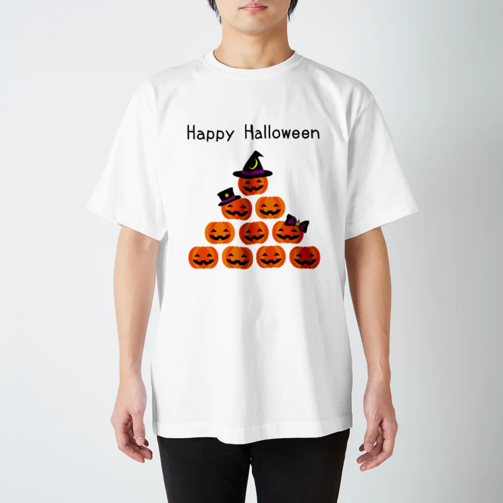 Reve de Roseの【ハロウィン】 カボチャ★ピラミッド Regular Fit T-Shirt