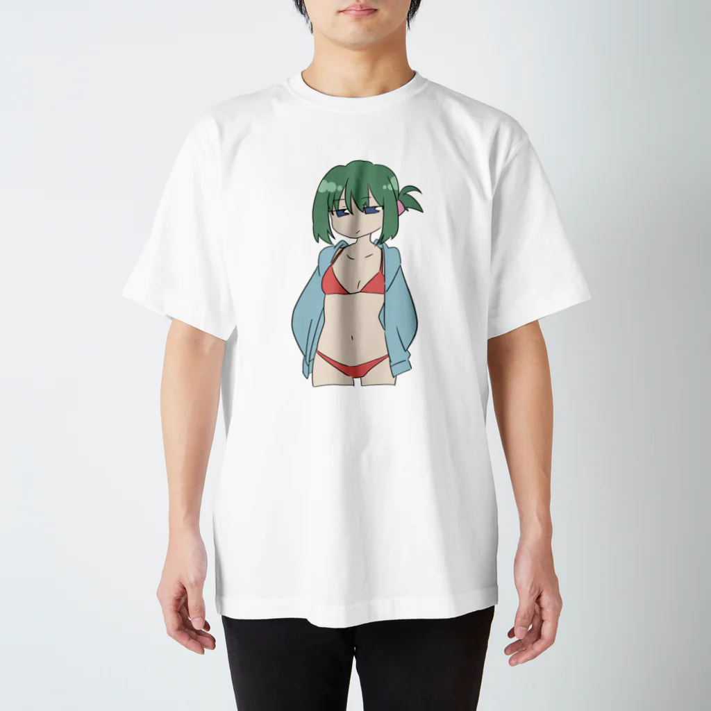 大根さんかわいそうのけだるげ水着パーカー女子 スタンダードTシャツ