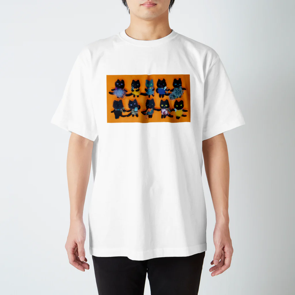 谷中画廊のクロネコ02 スタンダードTシャツ