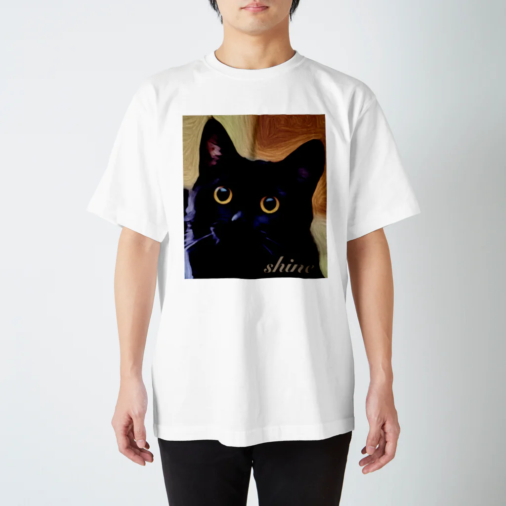 shineのI love cat 黒猫 スタンダードTシャツ