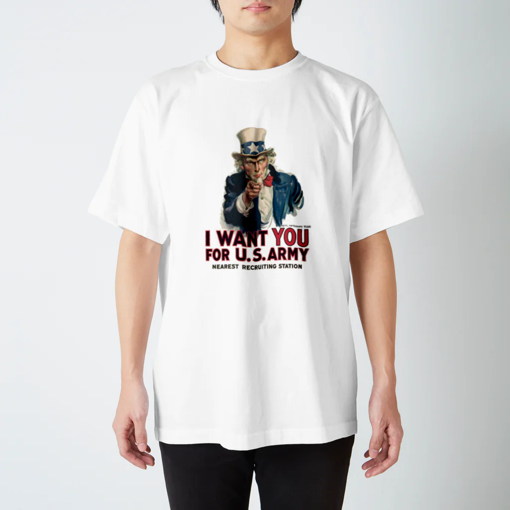 戦前プロパガンダイラストTシャツ屋の第一次世界大戦 アンクルサム 戦争プロパガンダポスター柄 Regular Fit T-Shirt