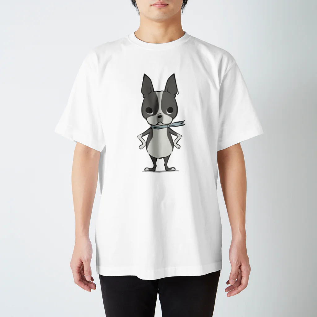 ぼすとんずのボストンテリア　マフラー Regular Fit T-Shirt