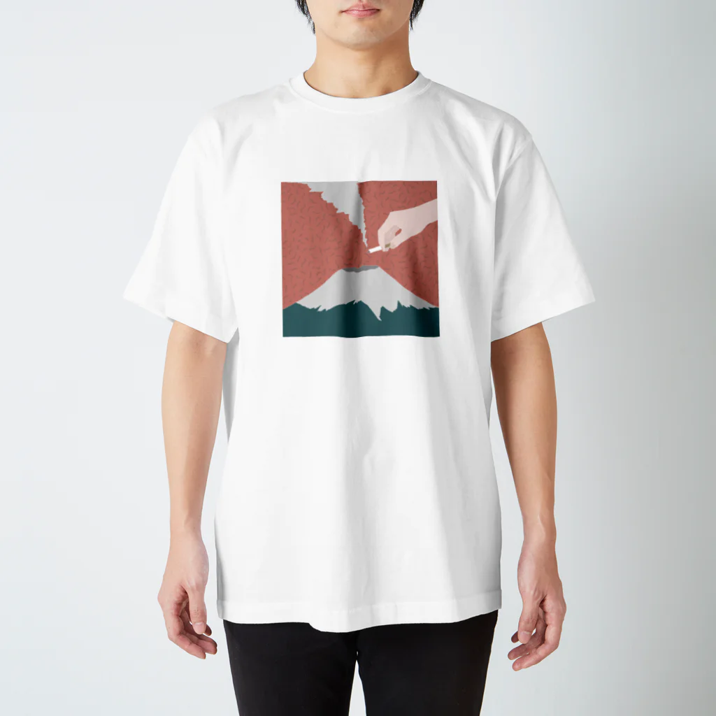 もちもちのもちのSmoking On Mt.Fuji スタンダードTシャツ