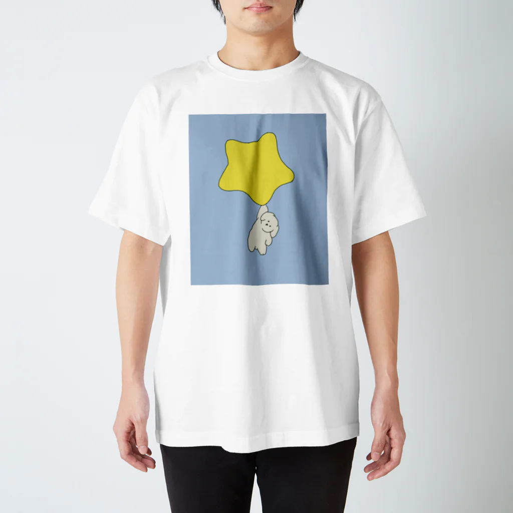 みにゆん　ねこのGood night, puppy ~ blue Regular Fit T-Shirt