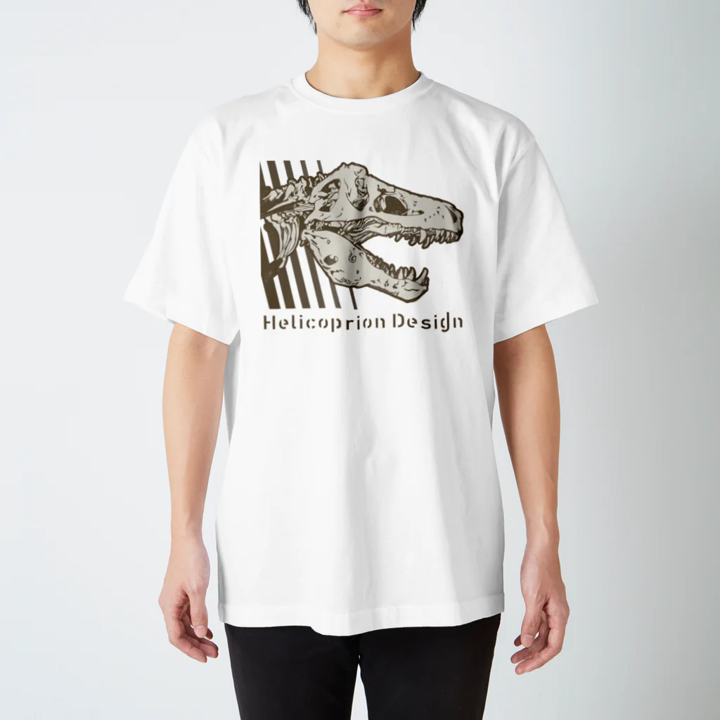 HelicoprionDesign（ヘリコプリオン デザイン）のTyrannosaurusRexBROWN Regular Fit T-Shirt