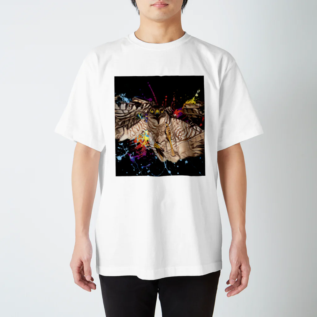 Little_Huge_Wild_Animalsのツミ正面黒 スタンダードTシャツ