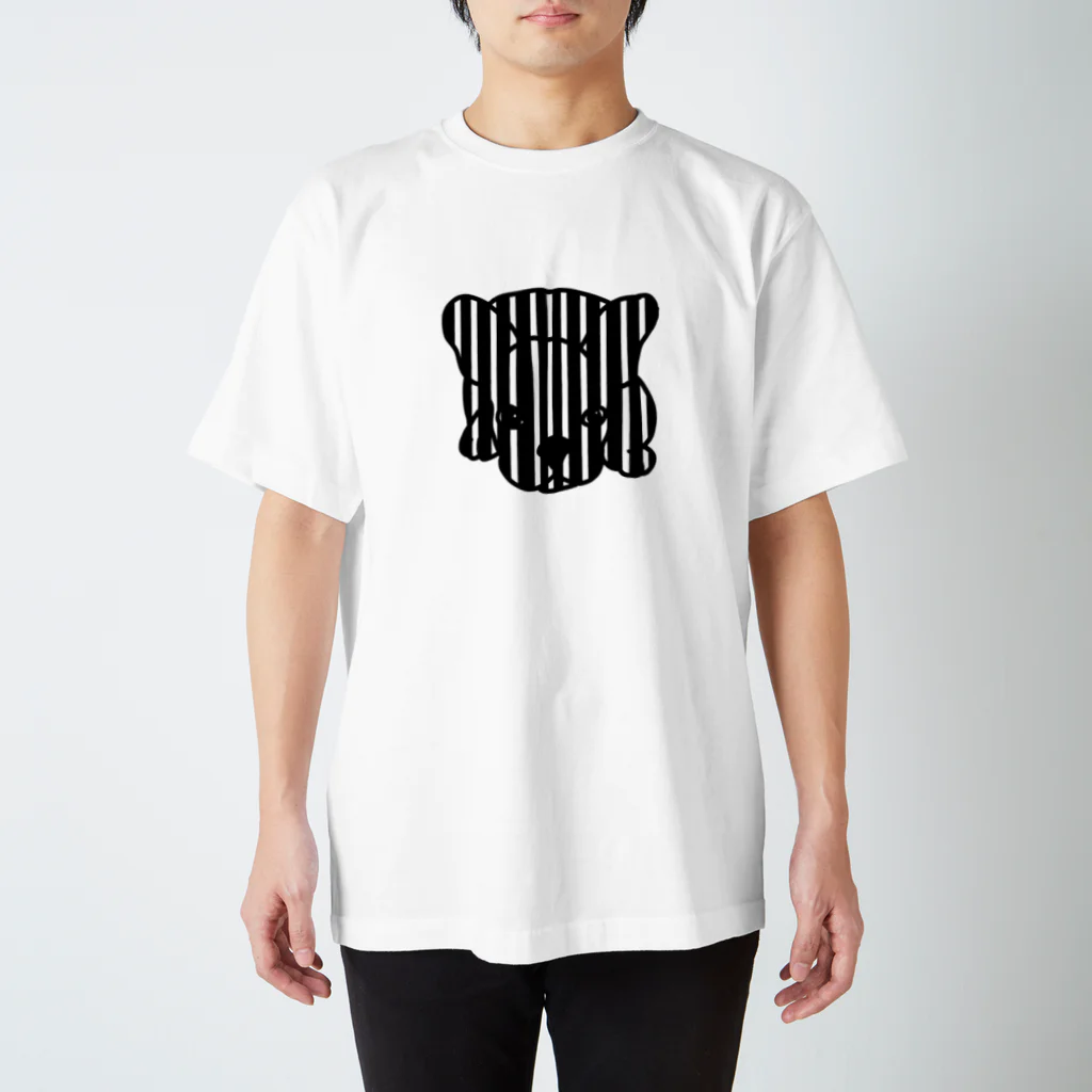 みつまめこshopのストライプ犬 Regular Fit T-Shirt