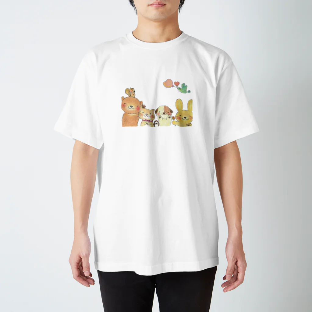 akiのひとりぼっちの時に会いにくる動物たち スタンダードTシャツ