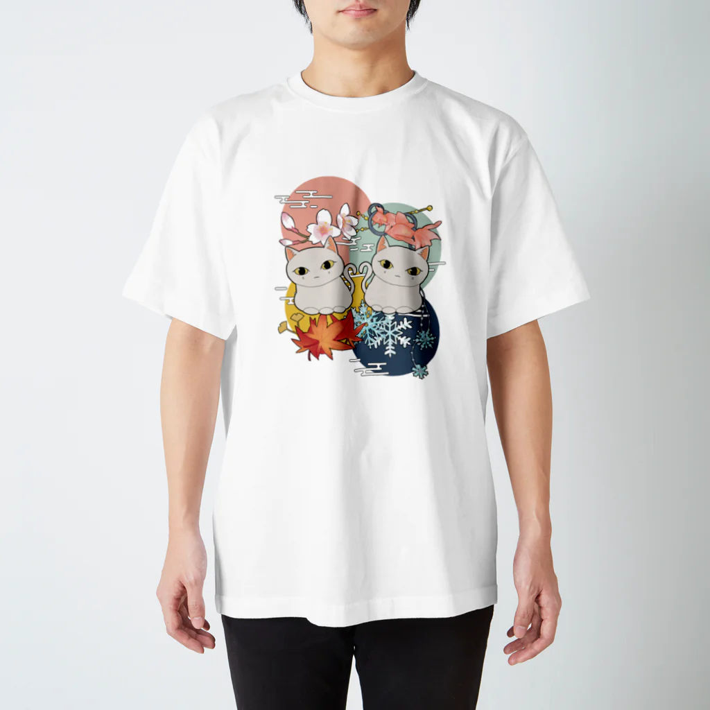 いろはにゃんこ堂の四季猫さん（春夏秋冬バージョン） Regular Fit T-Shirt