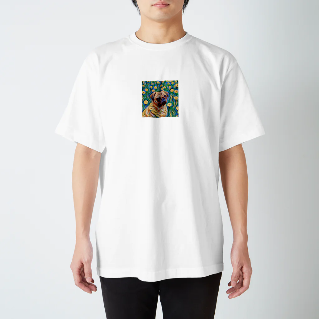 美術館のパグの【美術館のパグ】ゴッホさん Regular Fit T-Shirt