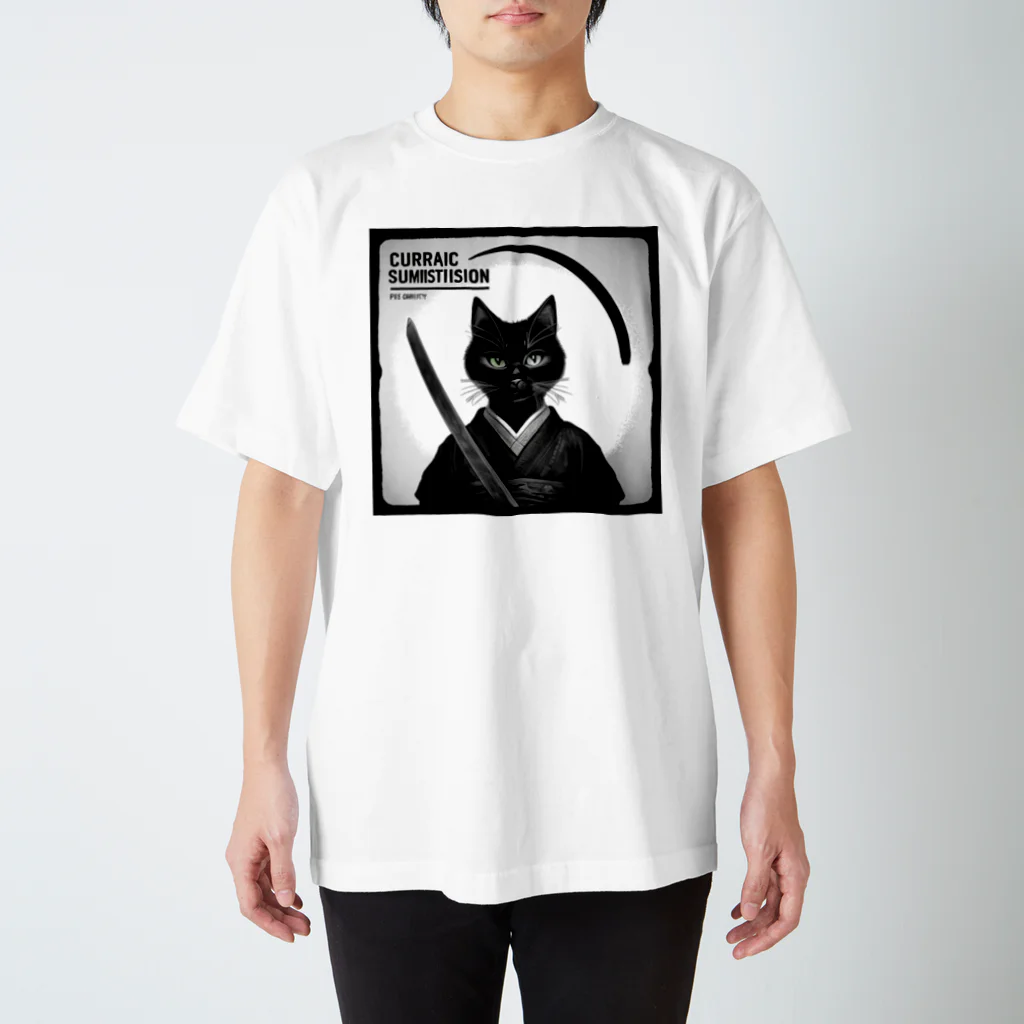 隠岐のトム次郎おじさんのアルバムジャケット風イラスト ～猫サムライ～ Regular Fit T-Shirt