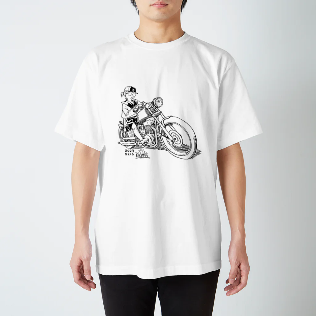 YAJIRUSHI MotorsのKiwaMirai Motorcycle Art #0011 Regular Fit T-Shirt