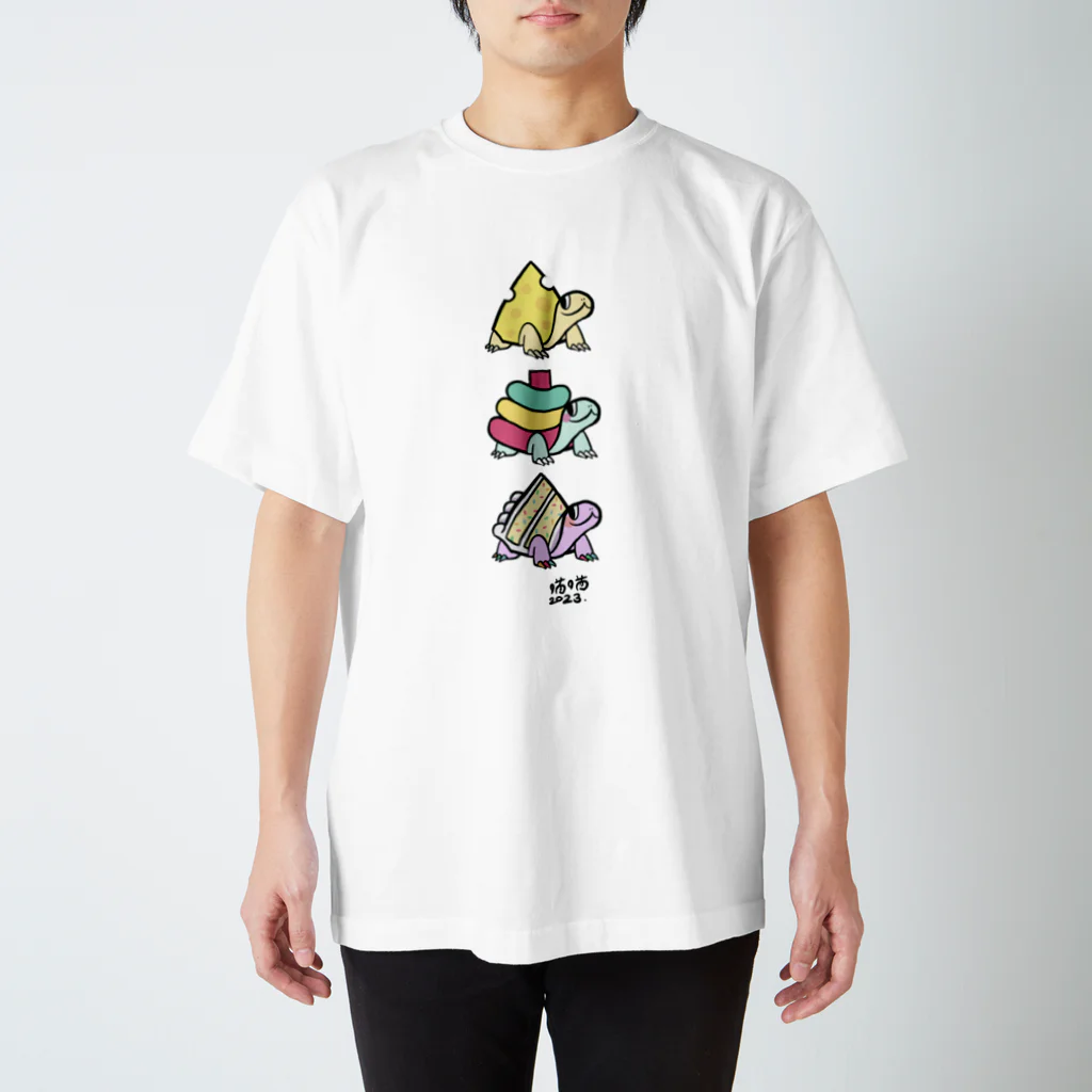 喵喵🌿みおのりくがめくんTシャツ（３匹） スタンダードTシャツ