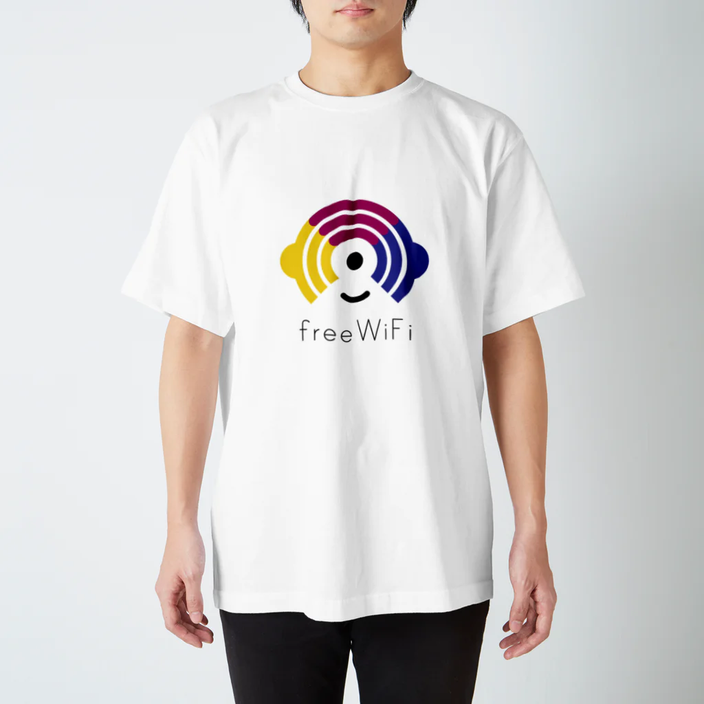 Free-WiFiのFree WiFi ロゴ グッズ（薄地） Regular Fit T-Shirt