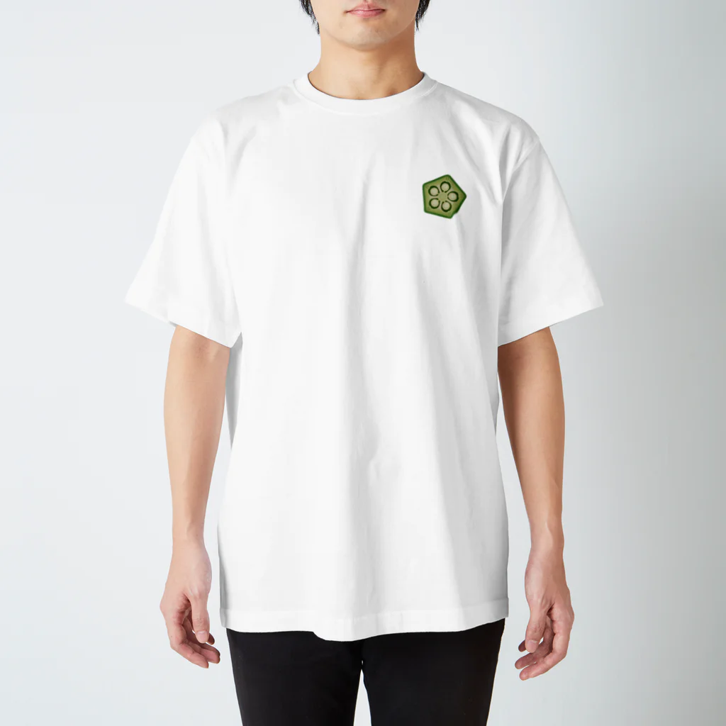 kg_shopの[☆両面] オクラネバネバ【視力検査表パロディ】 Regular Fit T-Shirt