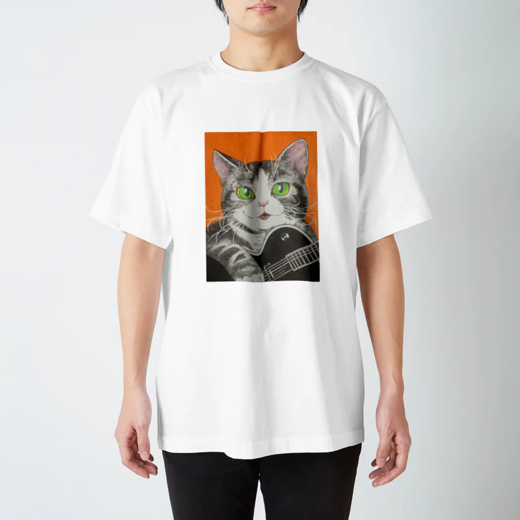 atelier-meicoの猫とギター スタンダードTシャツ