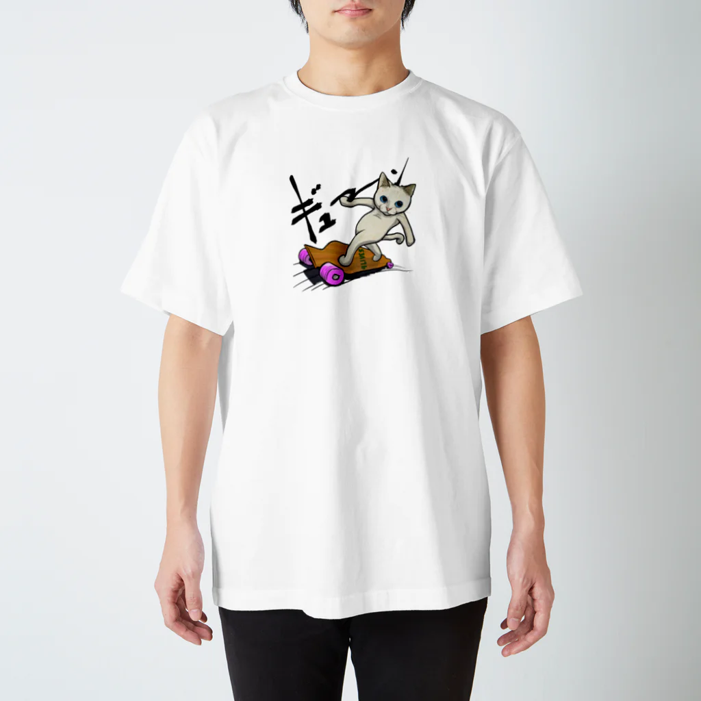 TAKE-TONのロングボードねこ Regular Fit T-Shirt