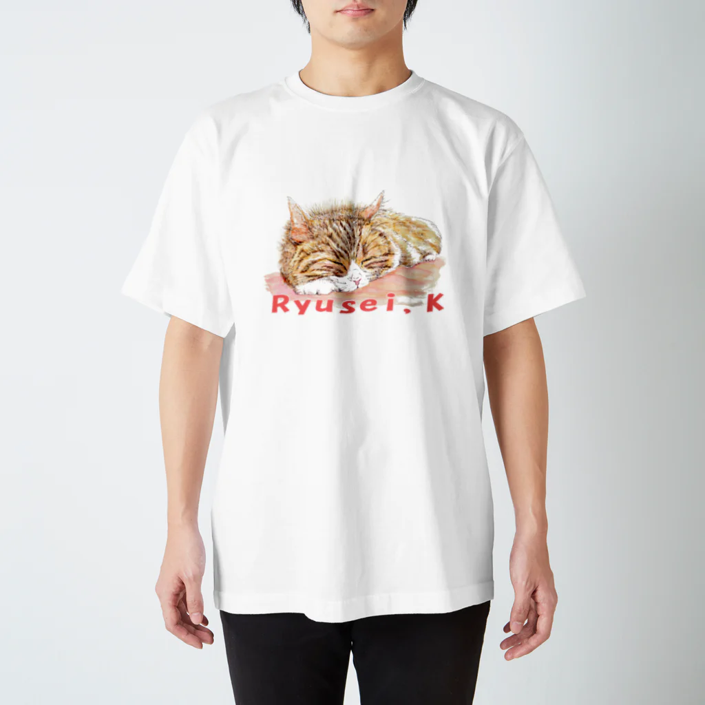 佳山隆生　アートギャラリーのRyusei,Kシリーズ【居眠りにゃんこ】 Regular Fit T-Shirt