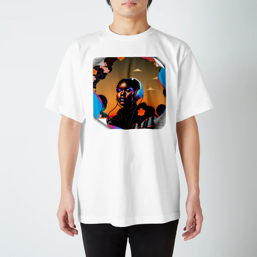 マッケンデジタルワールドのlofiアート着物ファンクガール Regular Fit T-Shirt