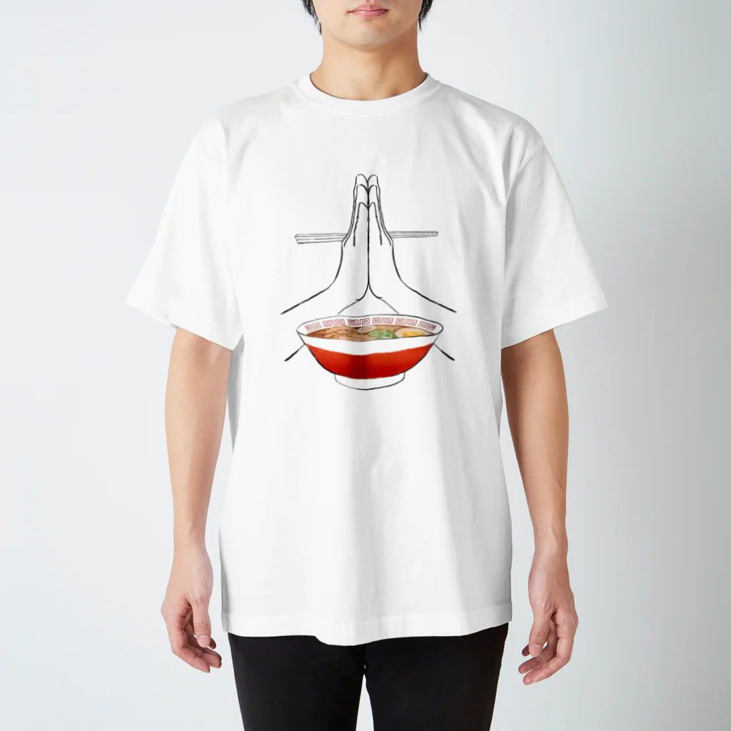 手描 DESIGN Labのいただきます&ごちそうさま（醤油ラーメン） スタンダードTシャツ