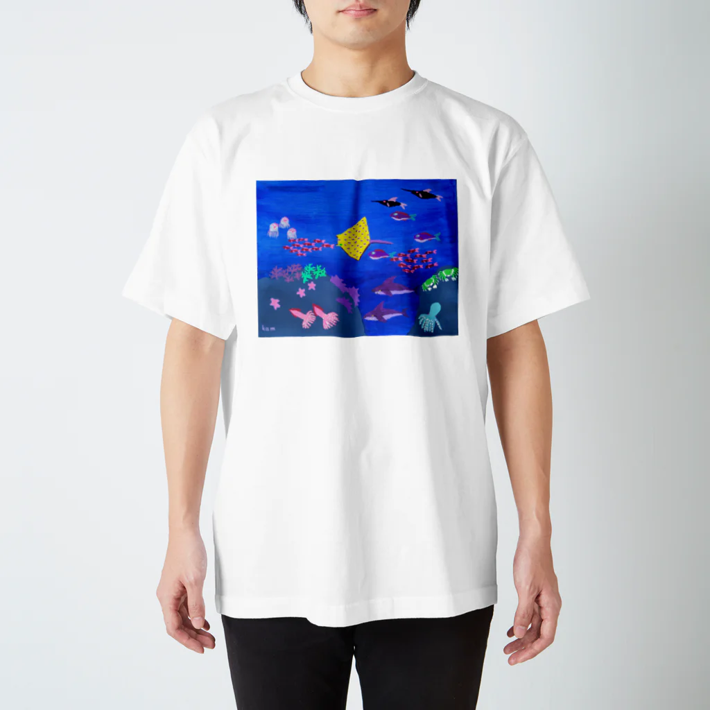 kammosquitoのカムくんのお魚グラス スタンダードTシャツ