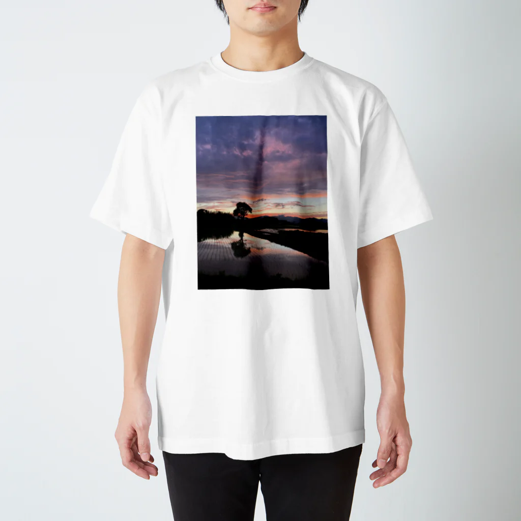 ちゃたろうとくろすけ。の夕日の綺麗な夏 スタンダードTシャツ