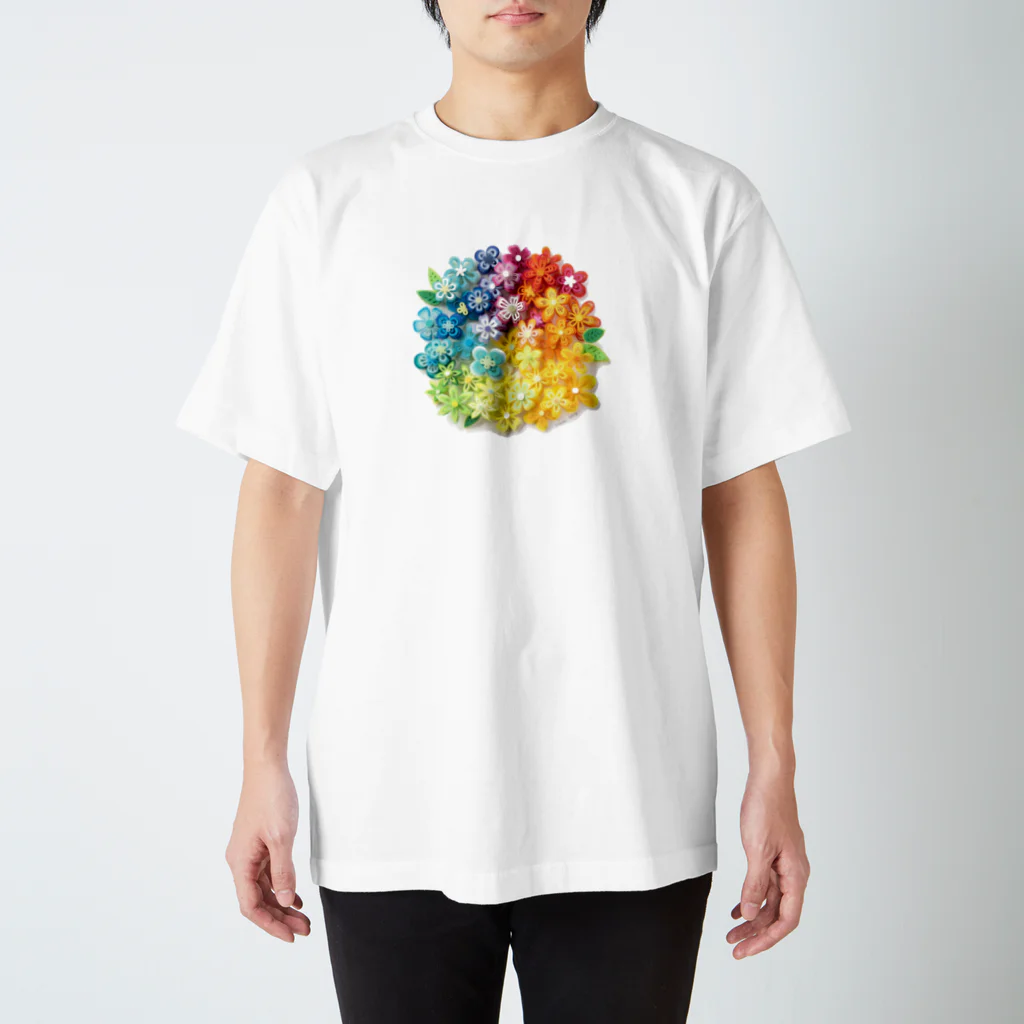 yukai_paperのFlower_color Regular Fit T-Shirt