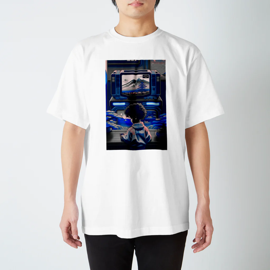 マッケンデジタルワールドのネオ浮世絵盆栽：サイバーパンクアーケードアドベンチャー for オタク スタンダードTシャツ