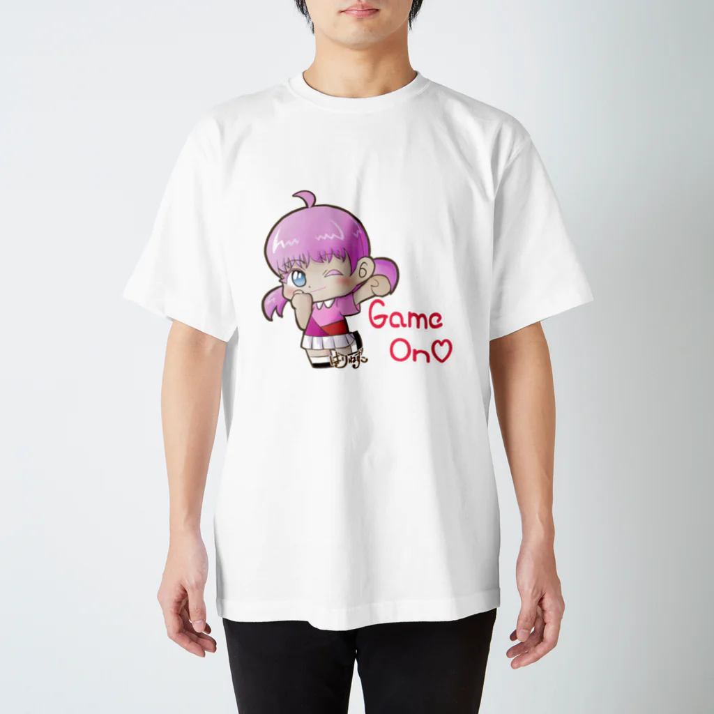 はりねずこのイラストのゲームオン！モモちゃん Regular Fit T-Shirt