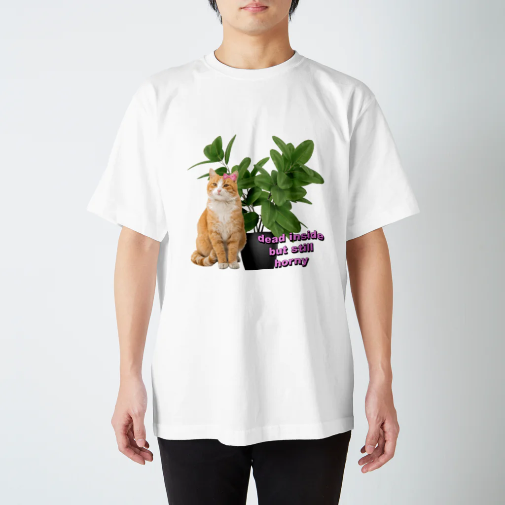 𝙈𝙊𝙈𝙊'𝙨 𝙎𝙝𝙤𝙥の植物とねこ_02 Regular Fit T-Shirt