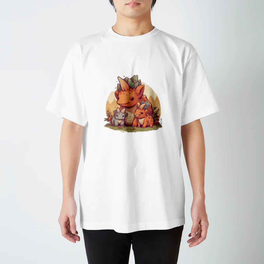 Design Wonderlandのトリケラ家族 スタンダードTシャツ