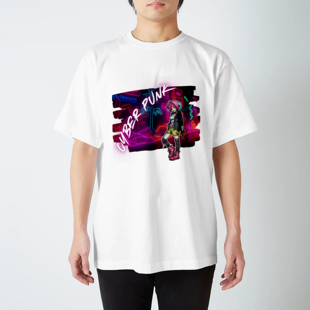 Vibrant Novaのsyber punk girl スタンダードTシャツ