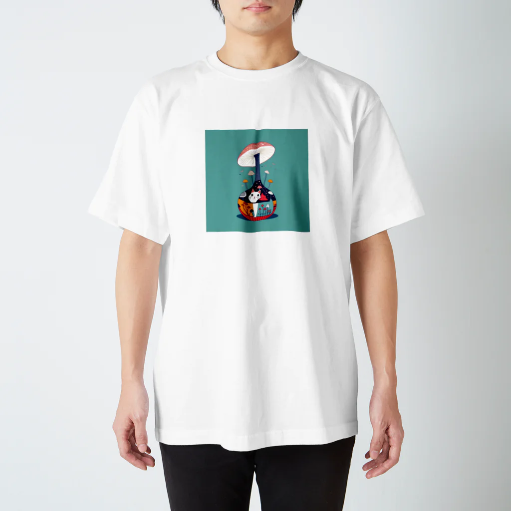 猫子猫のキノコ猫 スタンダードTシャツ