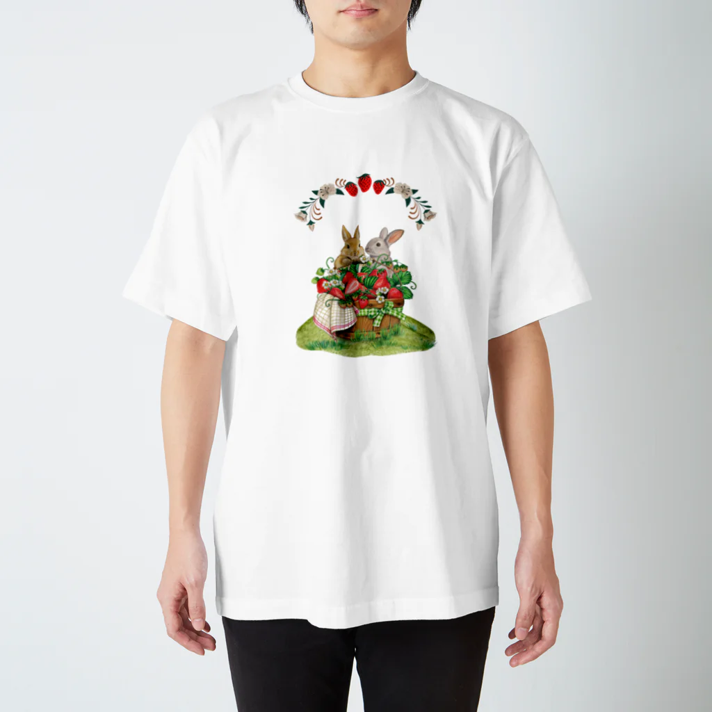 Ju-wan Toiro～十犬十色～のいちごとウサギのラブリーなTシャツ Regular Fit T-Shirt