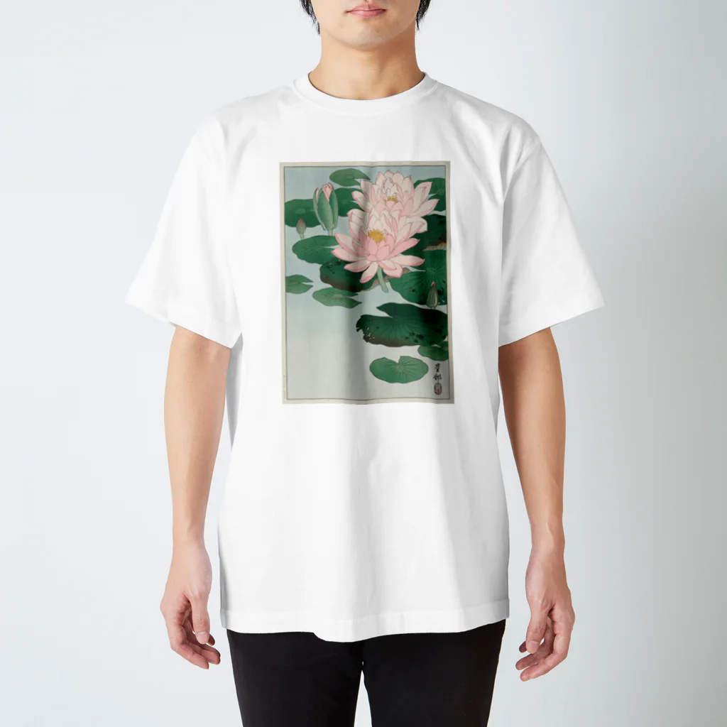 MUGEN ARTの小原古邨　睡蓮　Ohara Koson / Water Lilies スタンダードTシャツ