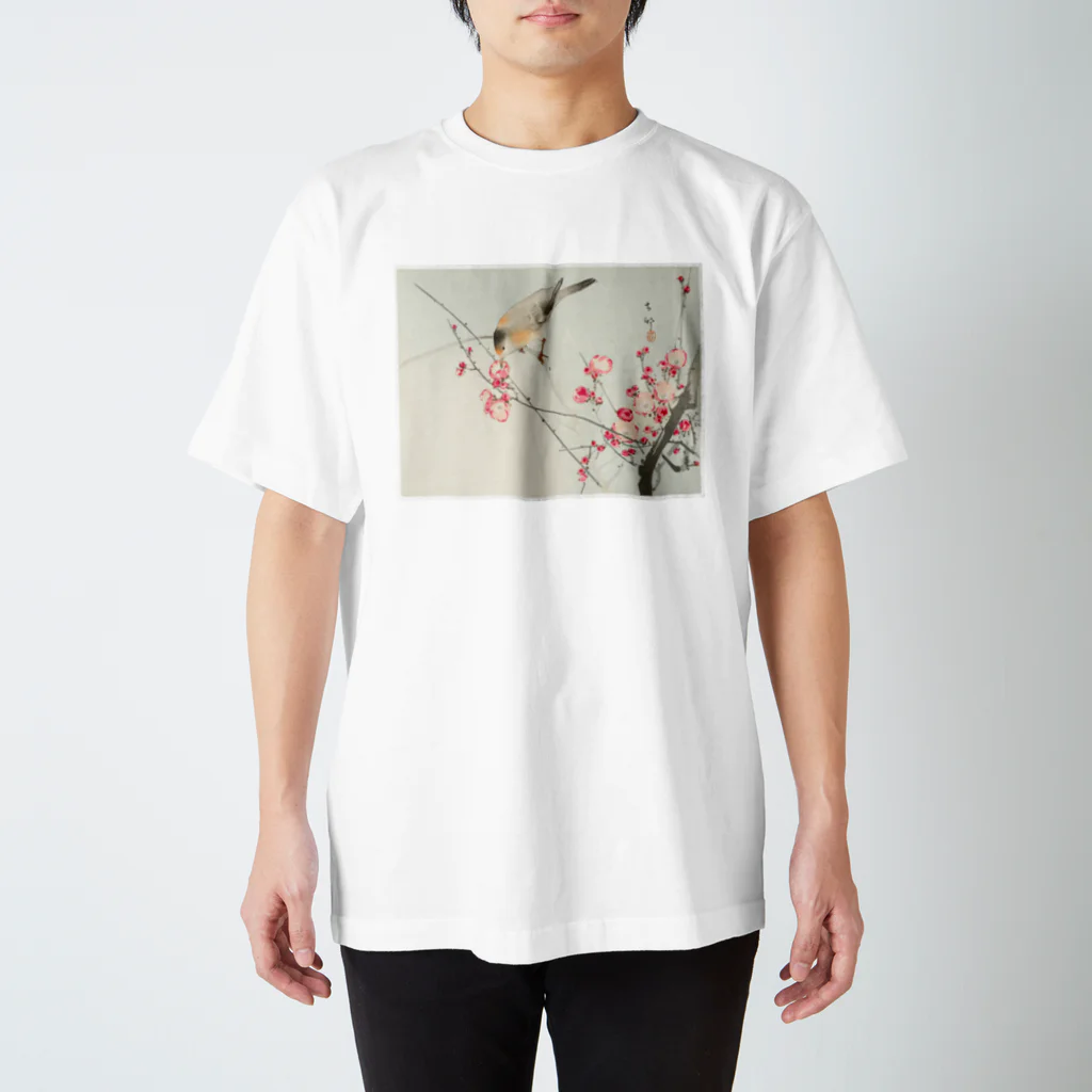MUGEN ARTの小原古邨　梅に鶯　Ohara Koson / Songbird on blossom branch Regular Fit T-Shirt