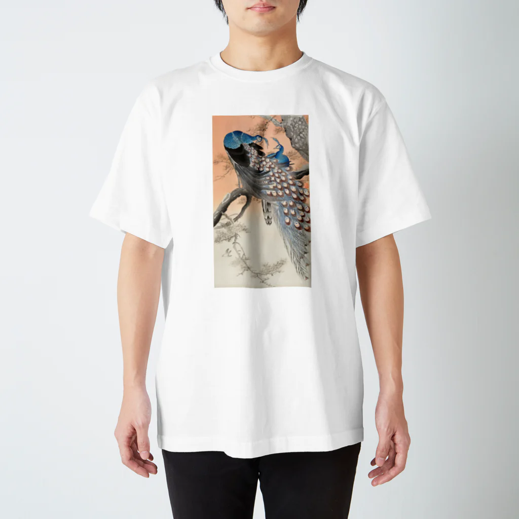 MUGEN ARTの小原古邨　二羽の孔雀　Ohara Koson / Two peacocks on tree branch Regular Fit T-Shirt