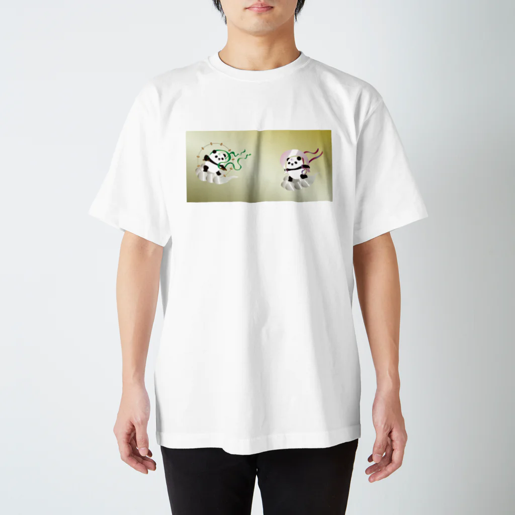 ZERO POINT 銀座の風パン雷パン（風神雷神） Regular Fit T-Shirt
