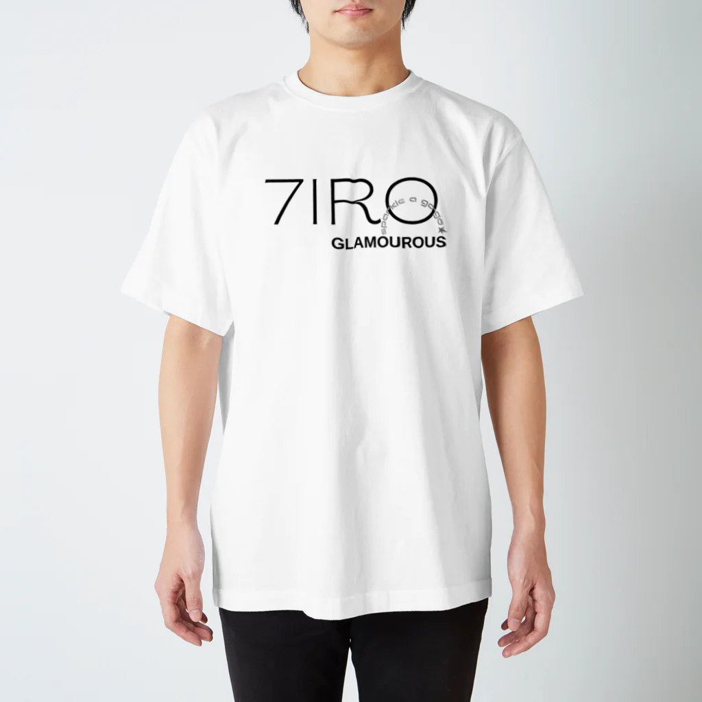 7IRO GLAMOUROUSの7IROロゴ細字 白Tシャツ Regular Fit T-Shirt