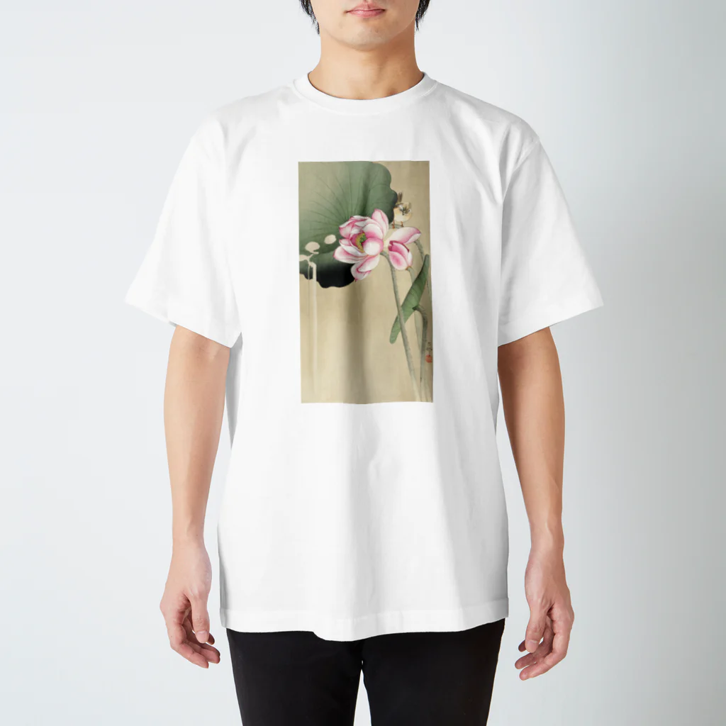 MUGEN ARTの小原古邨　蓮と雀　Ohara Koson / Songbird and Lotus スタンダードTシャツ