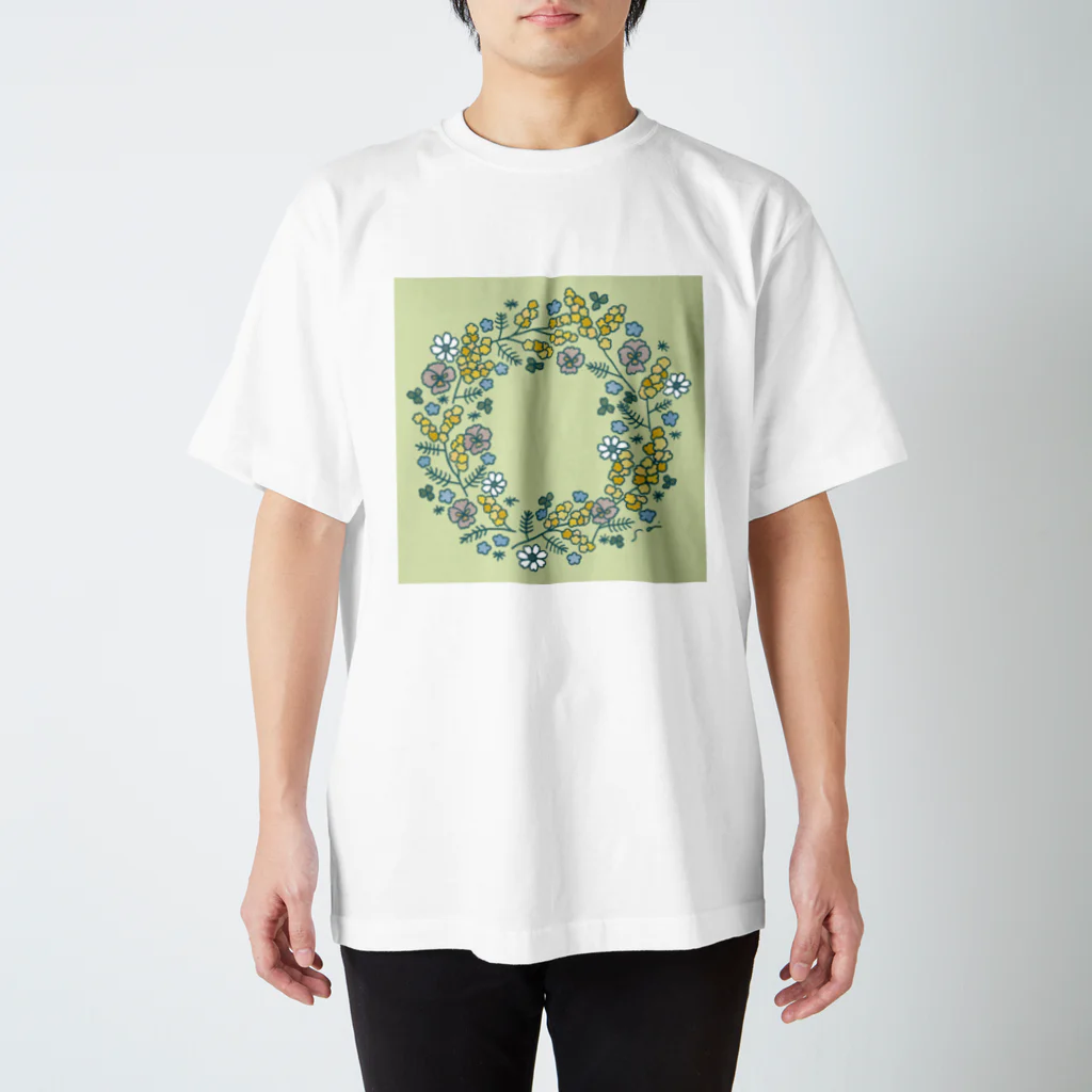 anwonのミモザのリース Regular Fit T-Shirt