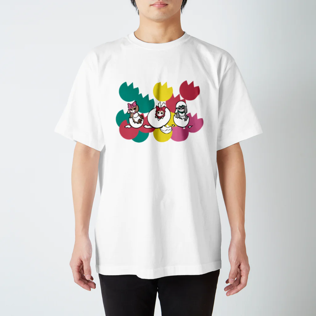 ツツみみ屋のツツみみウサギ・タレみみウサギ【egg】 スタンダードTシャツ