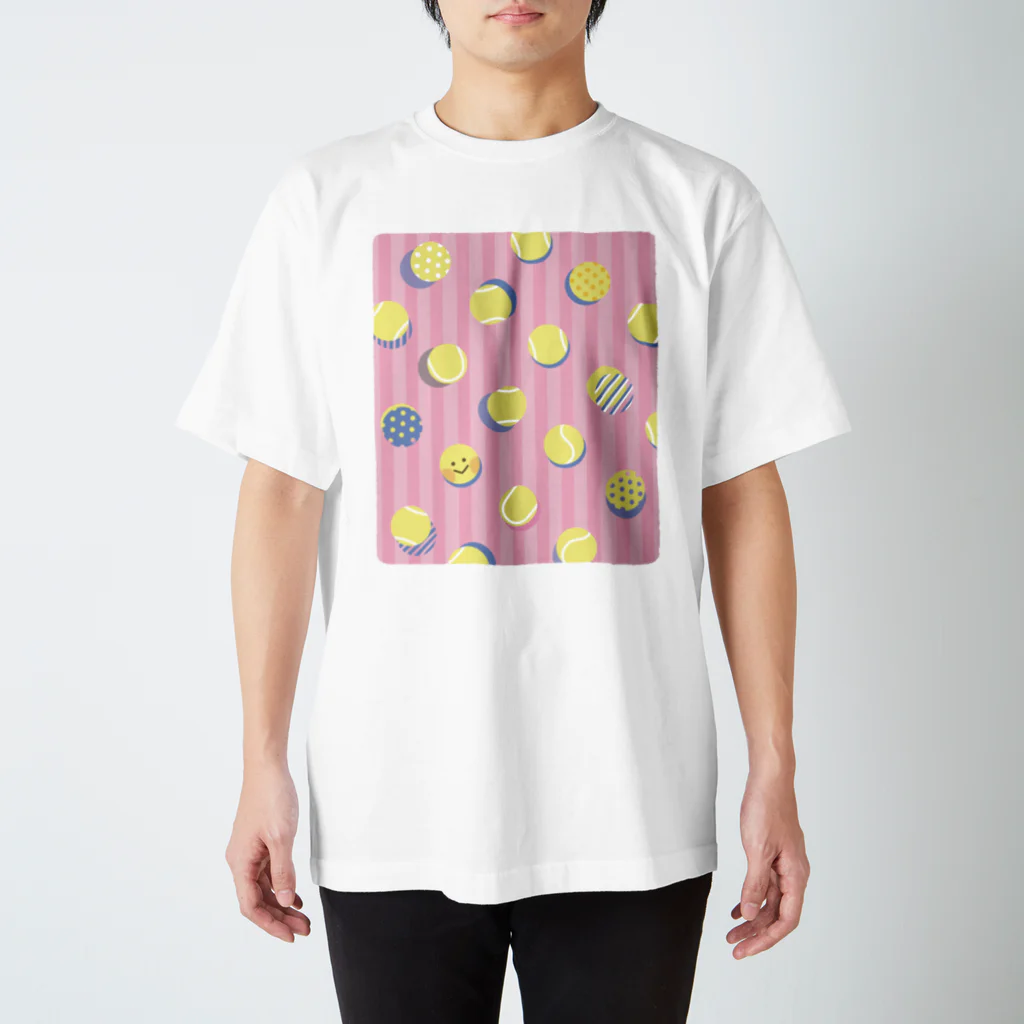 utanoのテニス用Tシャツ☆ボール柄ピンク Regular Fit T-Shirt