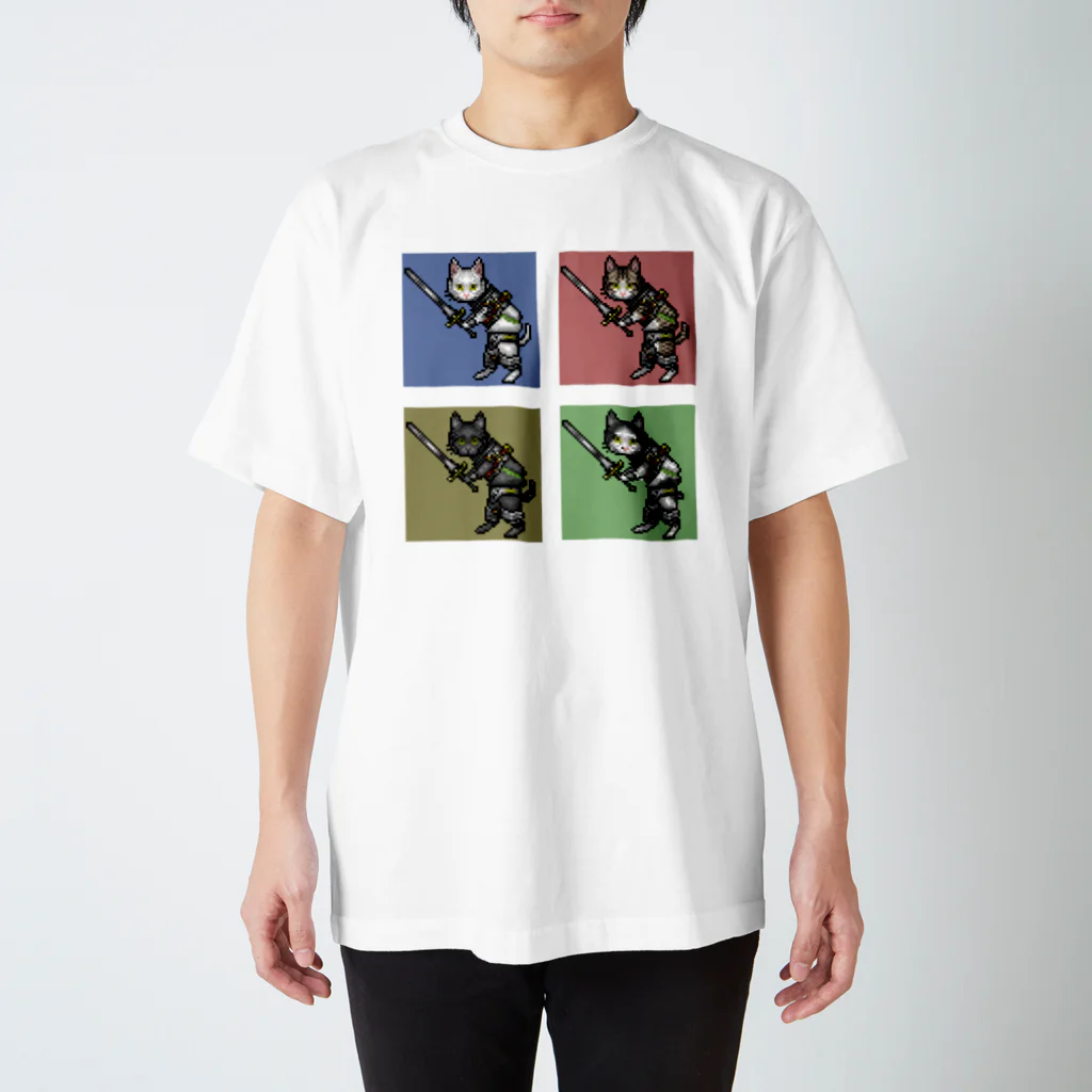 神聖家畜帝国　SUZURI店のドット歩兵　ネコ隊 Regular Fit T-Shirt