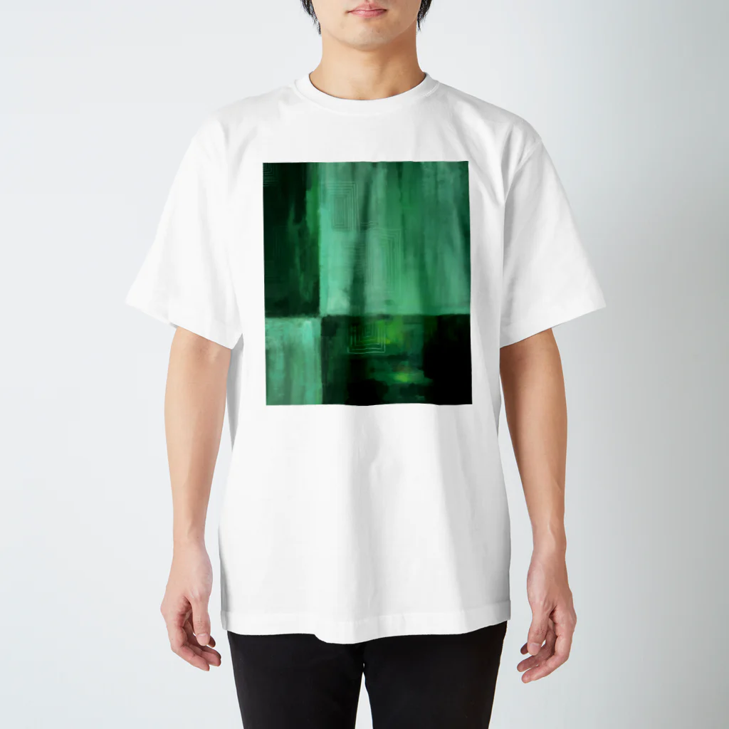 紅玉画廊のアブストラクト　エメラルド スタンダードTシャツ